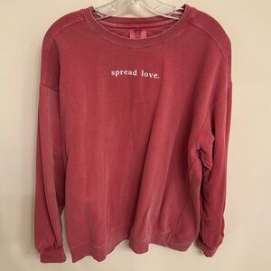Red Comfort Colors Spread Love crew neck sweatshirt
